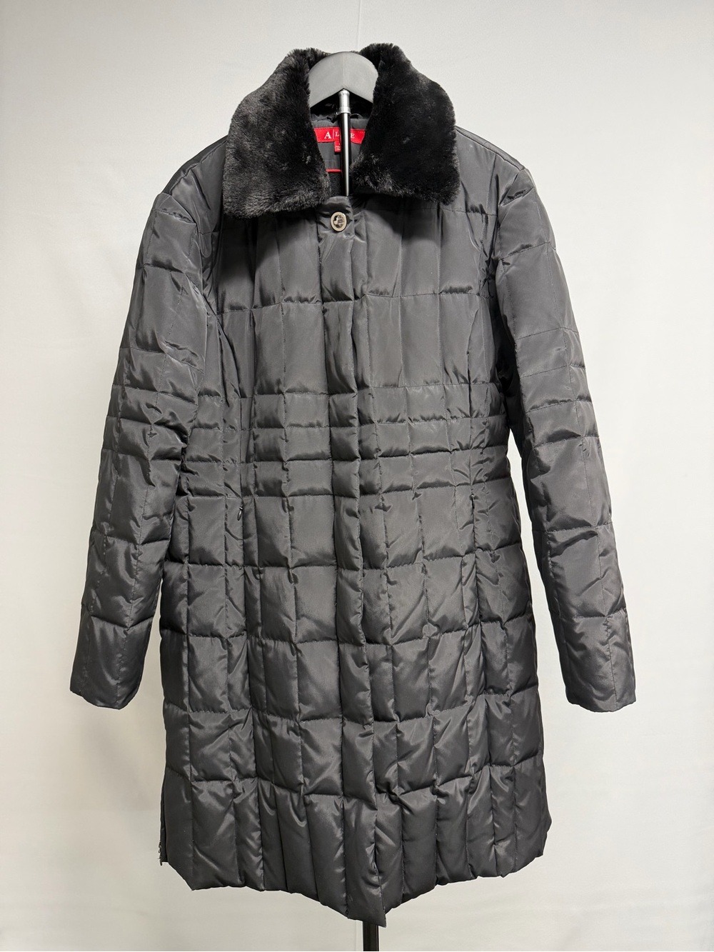Women’s Vintage A LINE Quilted Long Puffer Coat w/Detachable Faux Fur Collar